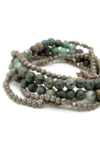 Load image into Gallery viewer, Pyrite and African Turquoise Bracelet with Ganesh Charm BL-Eve-3G1 -The Buddha Collection-
