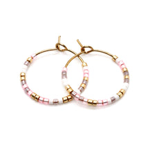 Load image into Gallery viewer, Miyuki Seed Bead Mini Hoop Earrings - Seeds Collection- E8-017