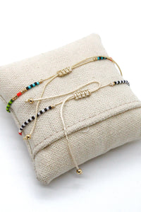 Rainbow Miyuki Seed Bead Bracelet with Charm -Seeds Collection- B8-014