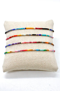 Single Strand Beautiful Rainbow Miyuki Seed Bead Adjustable Bracelet -Seeds Collection- B8-016