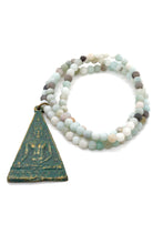 Load image into Gallery viewer, Stretch Amazonite Bracelet or Necklace with Buddha Reversible Charm NS-AZ-GrB -The Buddha Collection-
