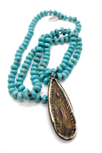 Load image into Gallery viewer, Beautiful Turquoise Hand Knotted Necklace with Reversible Wrapped Buddha Charm NL-TQ-B160 -The Buddha Collection-
