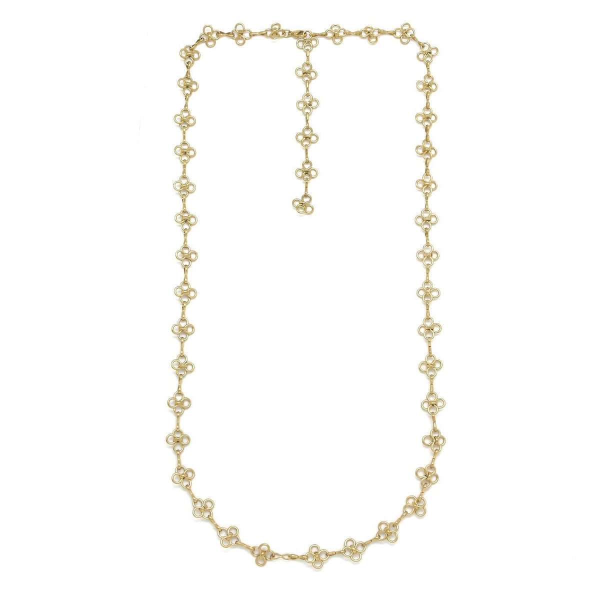 Gold Flower Long Chain Necklace - N2-2710