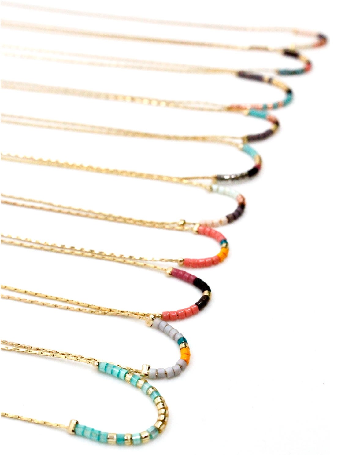 Miyuki Seed Bead Delicate Pendant Necklace -N8-029C