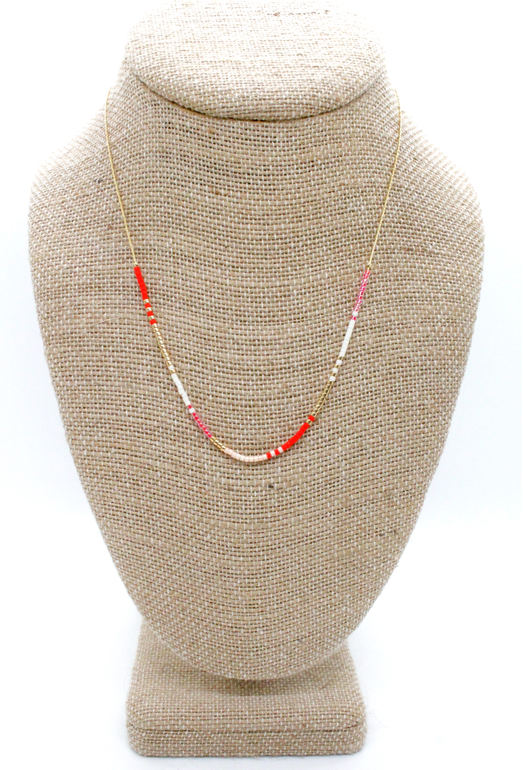 Miyuki Seed Bead Delicate Coral Necklace -N8-030