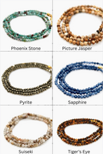 Load image into Gallery viewer, Mini Gemstone Necklace with Gold Heart Charm