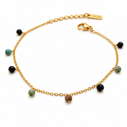 Delicate African Turquoise 18K Gold Plate -French Flair Collection- B1-2085