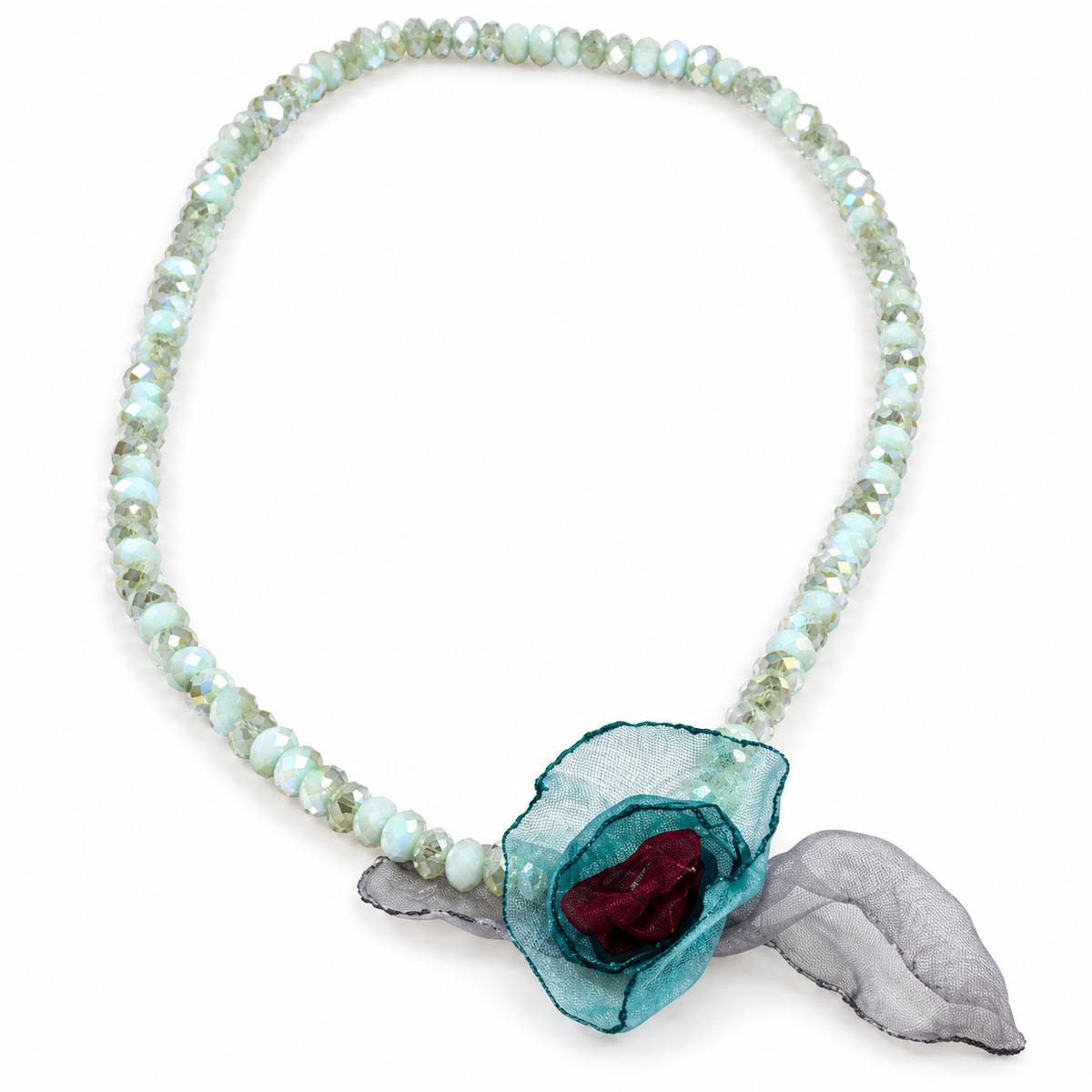 Mint Double Crystal Flower Bracelet -The Classics Collection- B1-1022