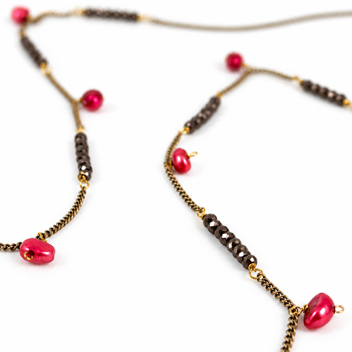 Delicate Crystal and Freshwater Pearl Necklace -The Classics Collection- N2-621