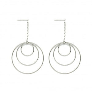 Triple hoop Silver Earrings E4-169 -French Flair Collection-