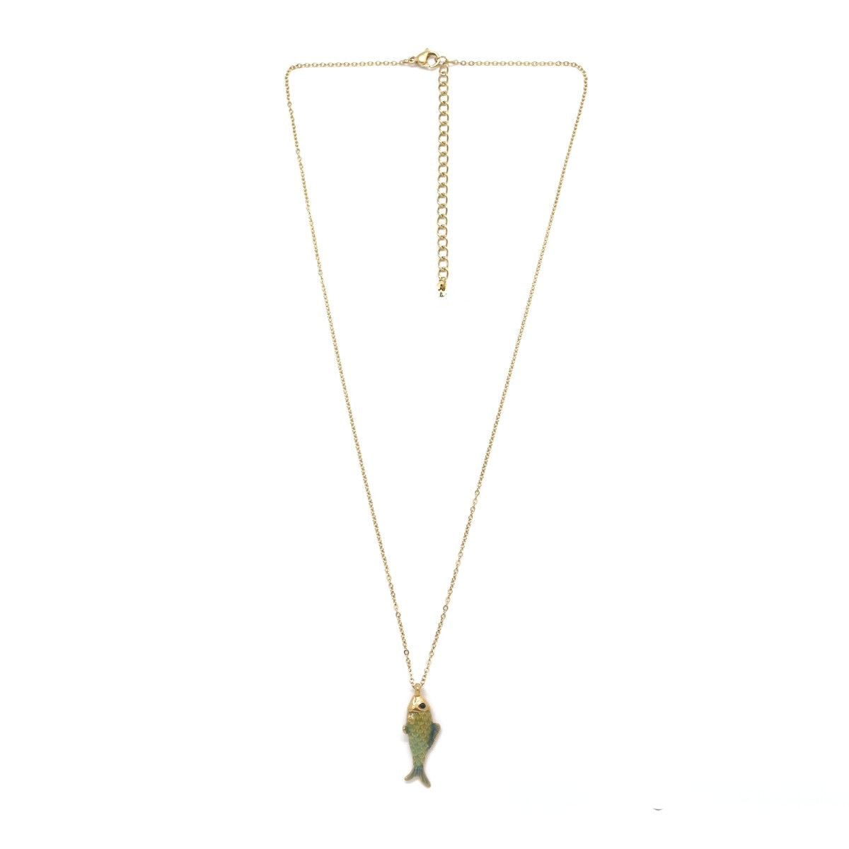 Mini Enamel Fish Charm Chain Necklace - N2-2750B