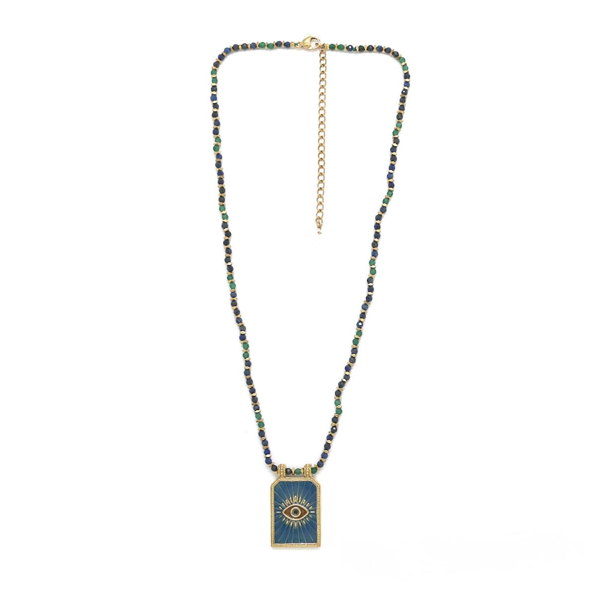 Evil Eye Semi Precious Stone Beaded Necklace - N2-2717A