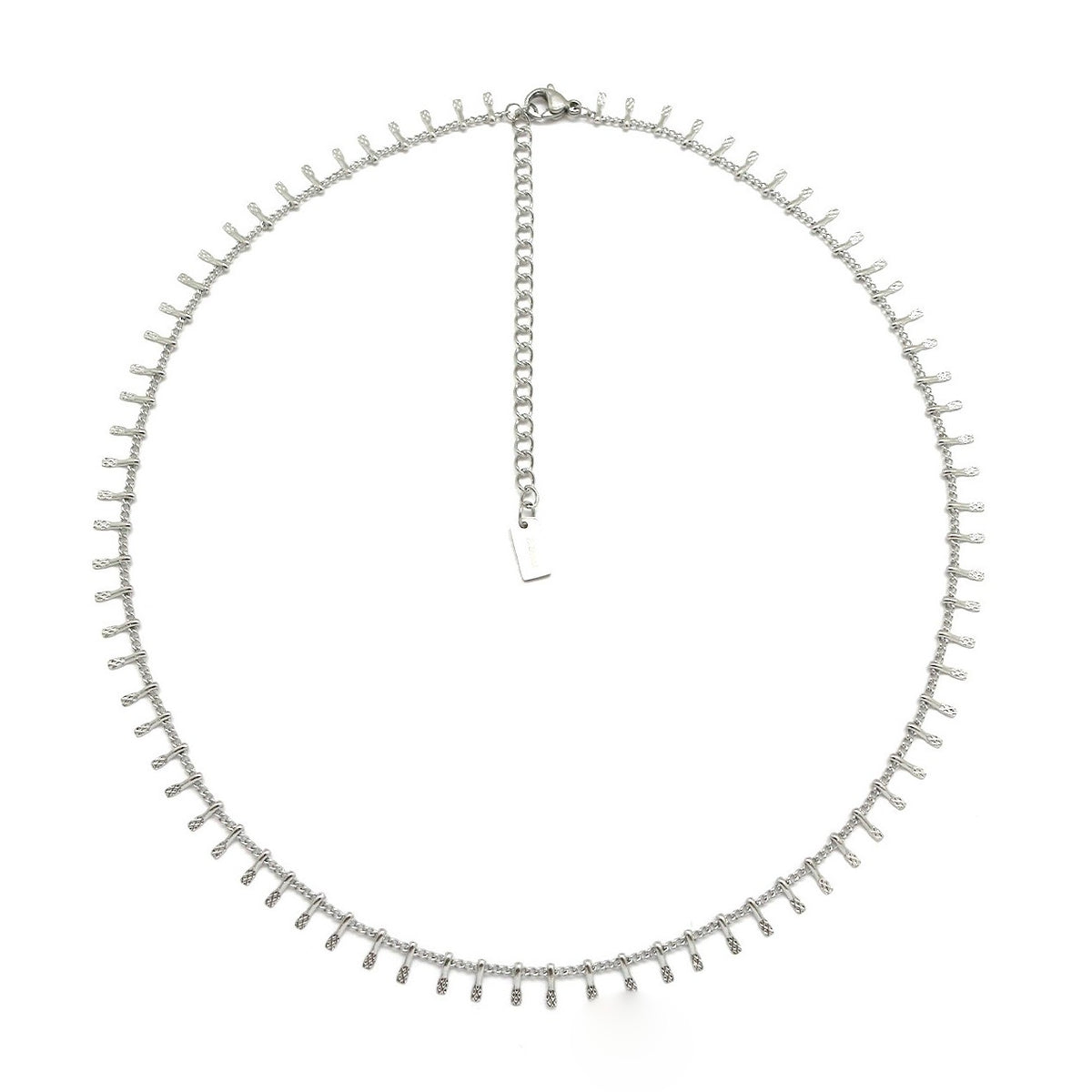 Simple Silver Short Light Necklace -French Flair Collection- N2-2330