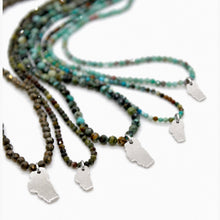 Load image into Gallery viewer, Lake Tahoe Mini Stone Silver Charm Necklace