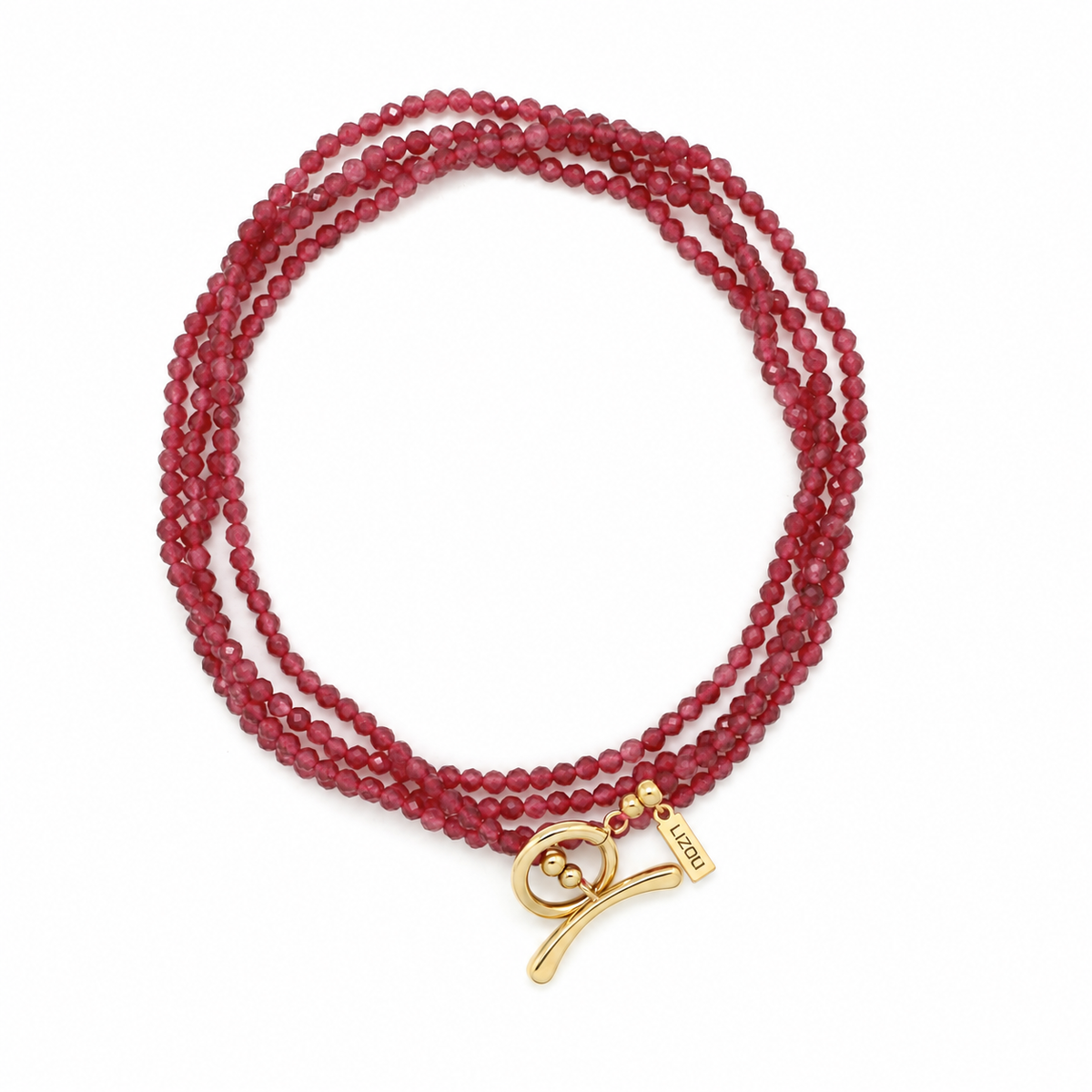 Pink Agate Toggle Clasp Wrap Bracelet or Necklace - N2-2785B