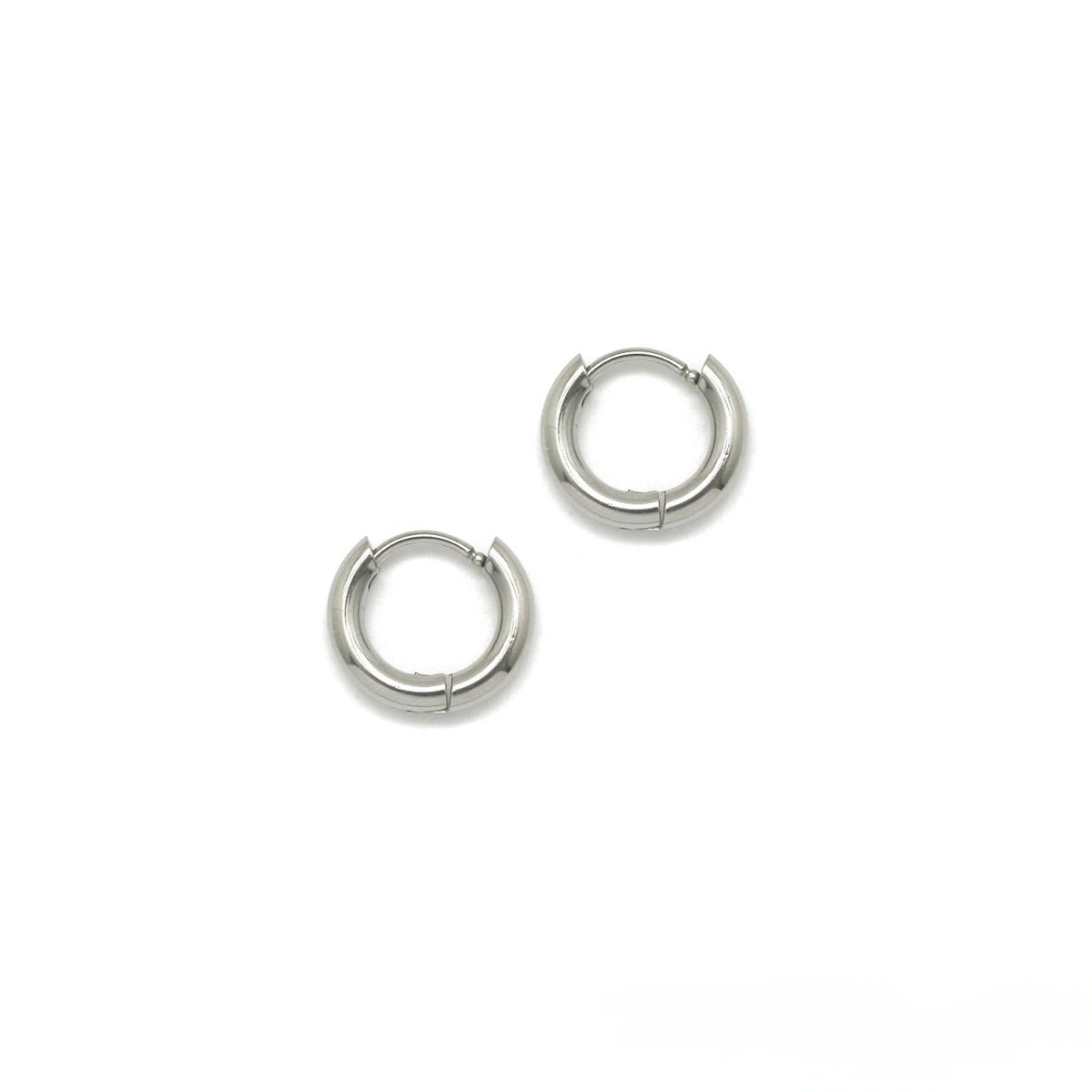 Simple Silver Huggie Hoop Earrings - E4-390