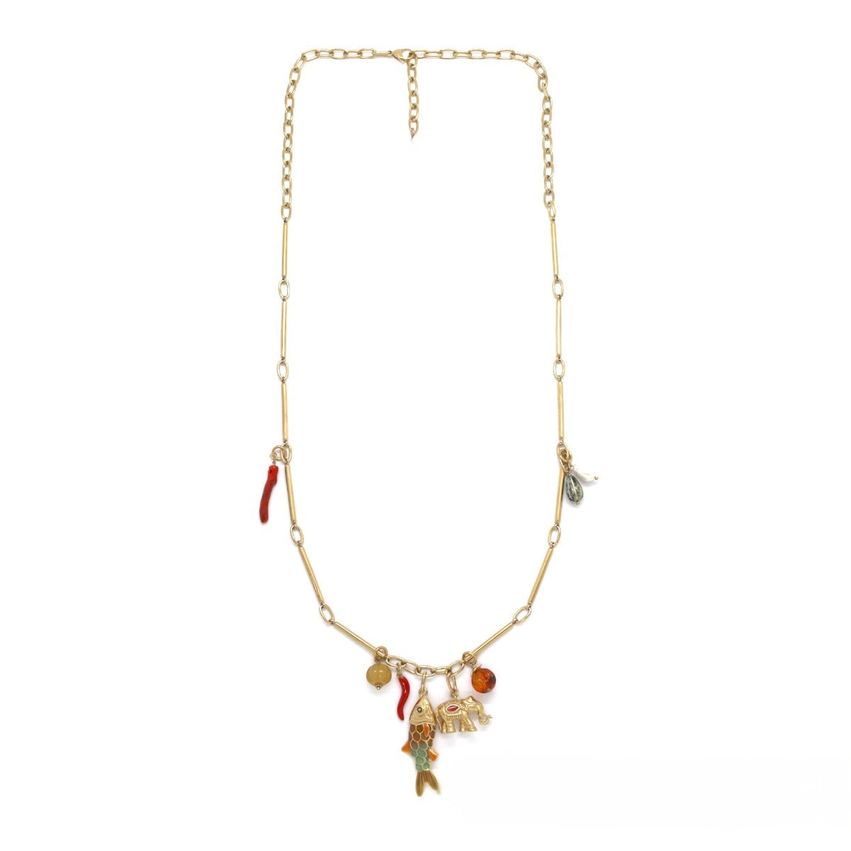 Short Fish Coral Chain Necklace - N2-2741