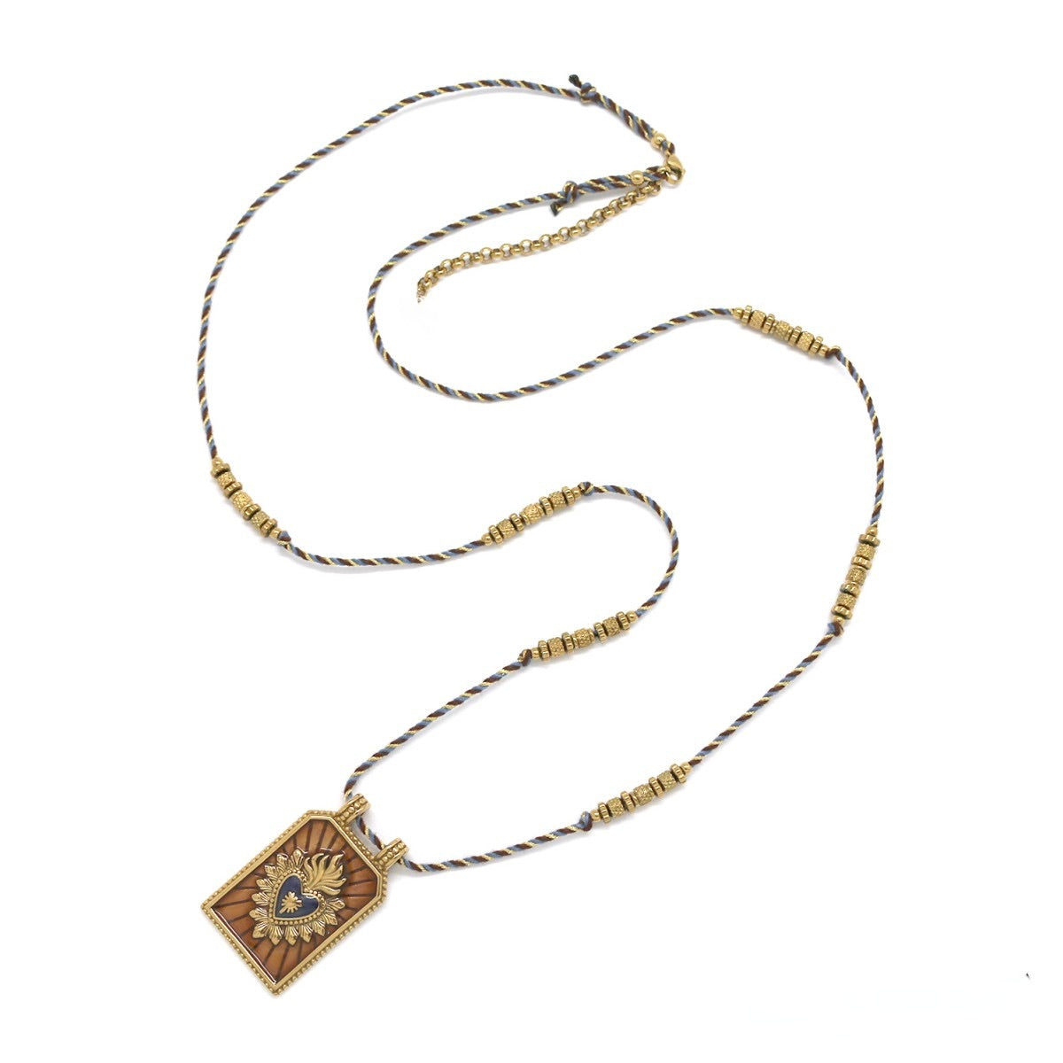 Flaming Heart Long Lariat Necklace - N2-2755
