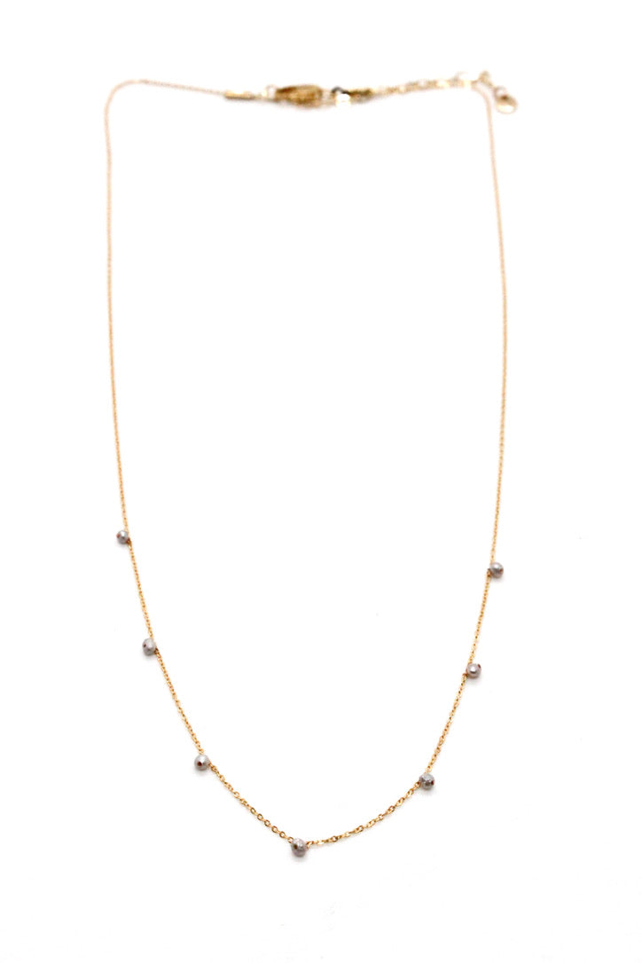 Teeny Tiny Freshwater Pearls on Delicate 24K Gold Plate Chain -Mini Collection- N3-009