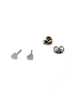 Load image into Gallery viewer, Heart Studs Silver Earrings -Tiny Collection- E3-005S
