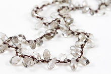 Load image into Gallery viewer, Hand Knotted Convertible Crochet Bracelet, Necklace, or Headband, Large Crystals - WR-089
