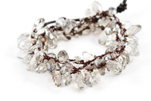 Load image into Gallery viewer, Hand Knotted Convertible Crochet Bracelet, Necklace, or Headband, Large Crystals - WR-089
