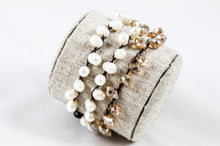 Load image into Gallery viewer, Hand Knotted Convertible Crochet Bracelet, Necklace, or Headband, Crystals and Freshwater Pearls - WR-037