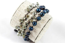 Load image into Gallery viewer, Hand Knotted Convertible Crochet Bracelet, Necklace, or Headband, Freshwater Pearls and Crystals - WR-048