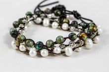 Load image into Gallery viewer, Hand Knotted Convertible Crochet Bracelet, Necklace, or Headband, Semi Precious Stone Mix - WR-045
