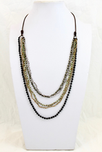 Load image into Gallery viewer, Large Semi Precious Stone Hand Knotted Long Necklace on Genuine Leather -Layers Collection- NLL-Nova