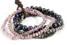 Load image into Gallery viewer, Semi Precious Stone and Freshwater Pearl Mix Luxury Stack Bracelet - BL-Paloma
