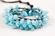 Load image into Gallery viewer, Hand Knotted Convertible Crochet Bracelet, Necklace, or Headband, Large Crystals - WR-077
