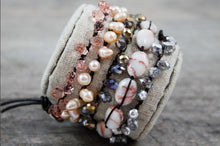 Load image into Gallery viewer, Hand Knotted Convertible Crochet Bracelet or Necklace, Crystals and Stones Mix - WR-103