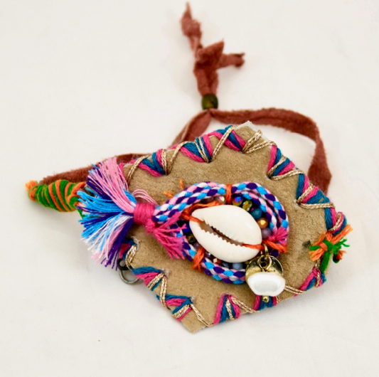 Beads and Leather Adjustable Bracelet -The Classics Collection- -985