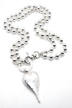 Load image into Gallery viewer, Large Silver Heart Necklace to Wear Short or Long -The Classics Collection- N2-2180
