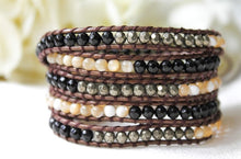 Load image into Gallery viewer, Naked - Light and Dark Leather Wrap Bracelet
