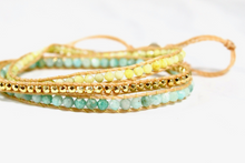Load image into Gallery viewer, Isla - Semi Precious Stone Mix on Vegan Wax Leather Cord Wrap Bracelet