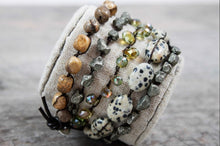 Load image into Gallery viewer, Hand Knotted Convertible Crochet Bracelet or Necklace, Crystals and Stones Mix - WR-105