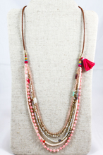 Load image into Gallery viewer, Delicate and Fun Stone and Crystal Layered Long Necklace -The Classics Collection- N2-562
