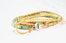 Load image into Gallery viewer, Isla - Semi Precious Stone Mix on Vegan Wax Leather Cord Wrap Bracelet