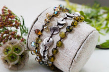 Load image into Gallery viewer, Hand Knotted Convertible Crochet Bracelet, Necklace, or Headband, Semi Precious Stone and Crystals - WR-015

