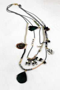 Layered Feather Necklace -The Classics Collection- N2-665