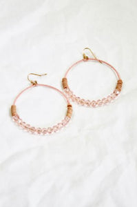 Crystal Beaded Hoop Earrings - E001-Pastel