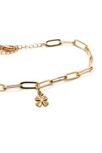 Load image into Gallery viewer, Delicate Chain Bracelet with Mini Lucky Gold Shamrock -French Medals Collection- B6-021
