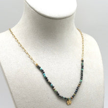 Load image into Gallery viewer, African Turquoise Stone Convertible Necklace to Bracelet -French Flair Collection- B1-2072
