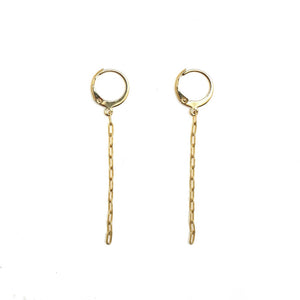 Delicate 24K Gold Plated Chain Dangle Earrings -French Flair Collection- E4-076