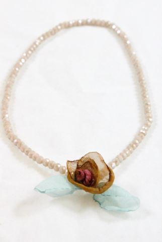 Light Taupe Double Crystal Flower Bracelet -The Classics Collection- B1-1017