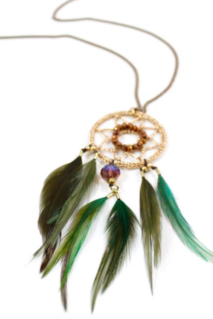 Dreamcatcher Necklace with Feathers -The Classics Collection- N2-785