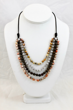 Load image into Gallery viewer, Large Semi Precious Stone Hand Knotted Short Necklace on Genuine Leather -Layers Collection- NLS-M46
