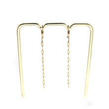 Load image into Gallery viewer, Delicate 24K Gold Plated Chain Dangle Earrings -French Flair Collection- E4-076
